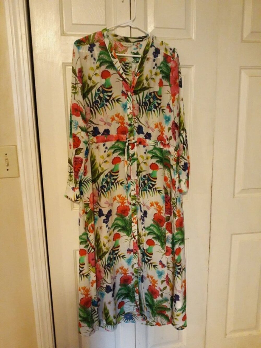 Anthropolgie Tylho 100% Silk Tropical Dress size small